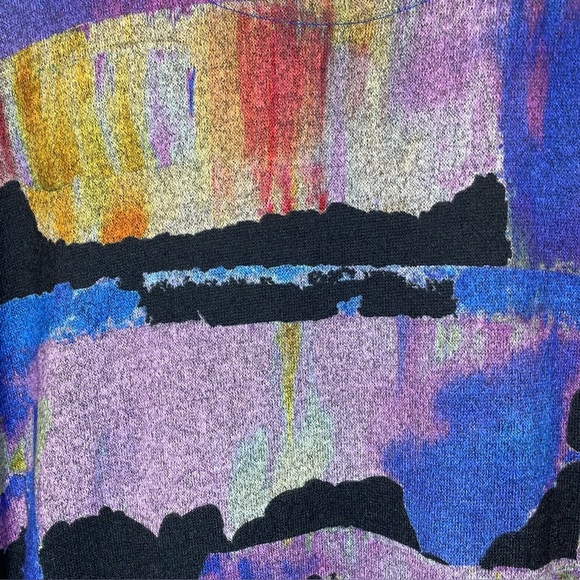 Lily London Women’s Tunic Sweater Top With Pockets Abstract Artsy Boho Sz L - Picture 13 of 15